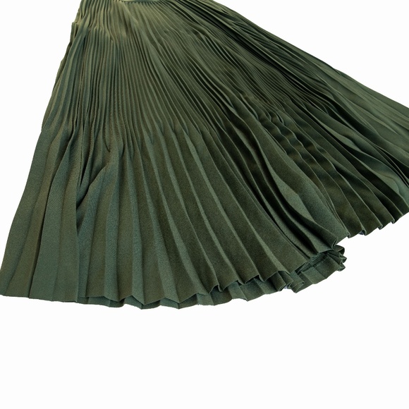 Theory Earth Green Pleated Maxi Skirt - Picture 5 of 15